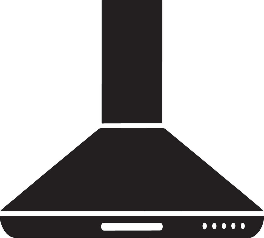 Black silhouette icon of a kitchen range hood vector