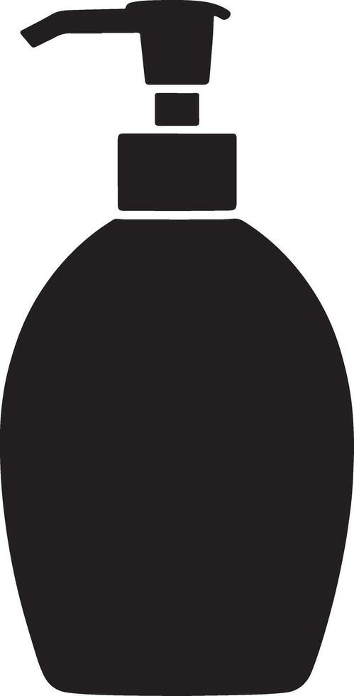 Black and white icon of a pump dispenser bottle vector