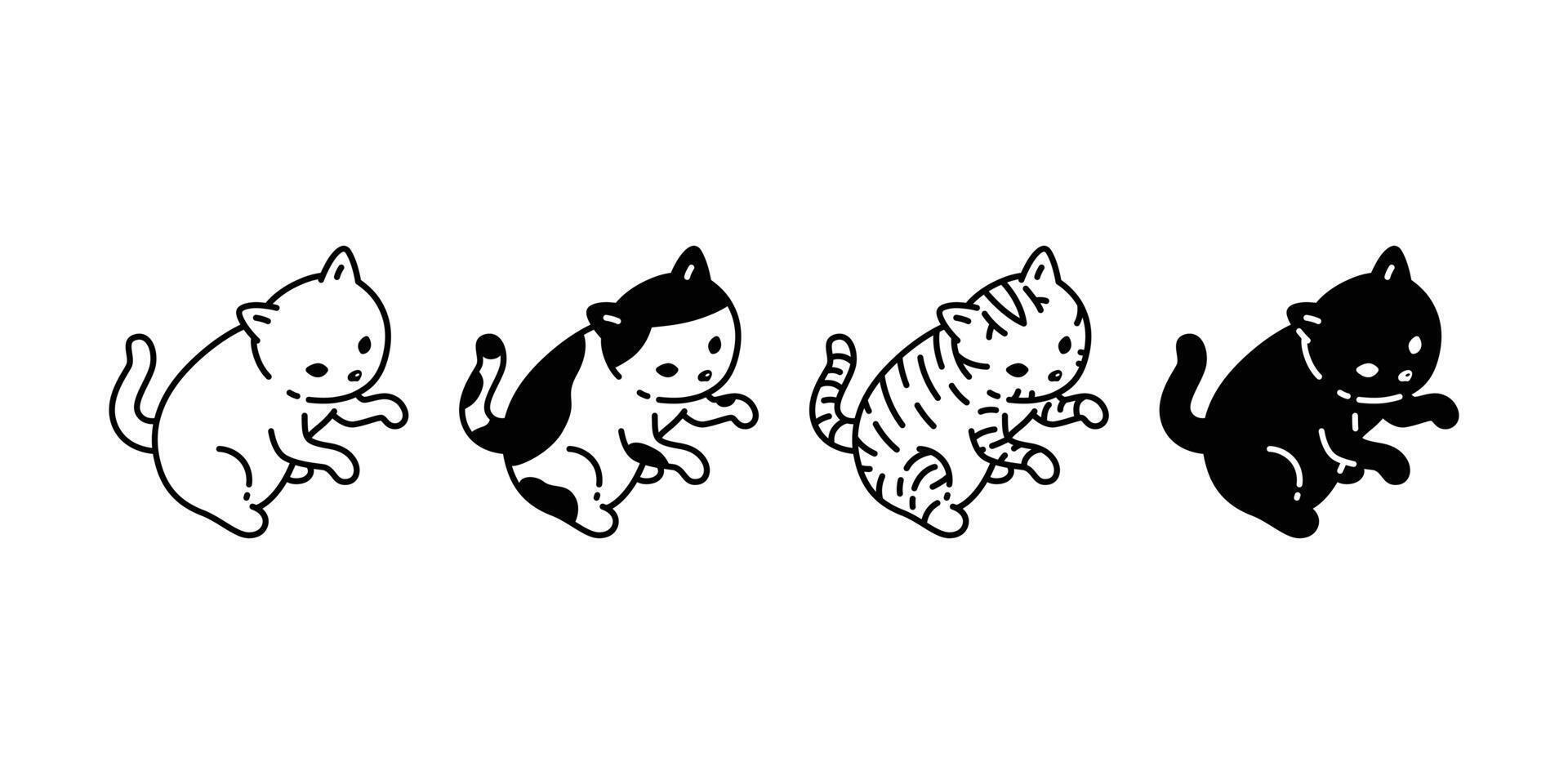 cat kitten sitting calico icon breed cartoon character pet doodle illustration animal symbol isolated design vector