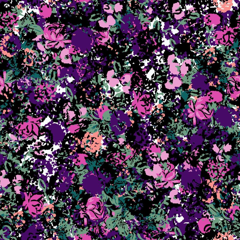 pattern with small colorful flowers background vector