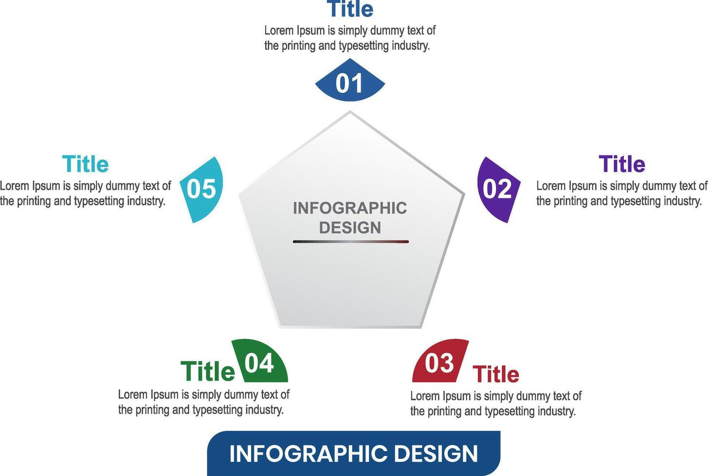 Five Step INfographics Design for business and presentation purposes vector