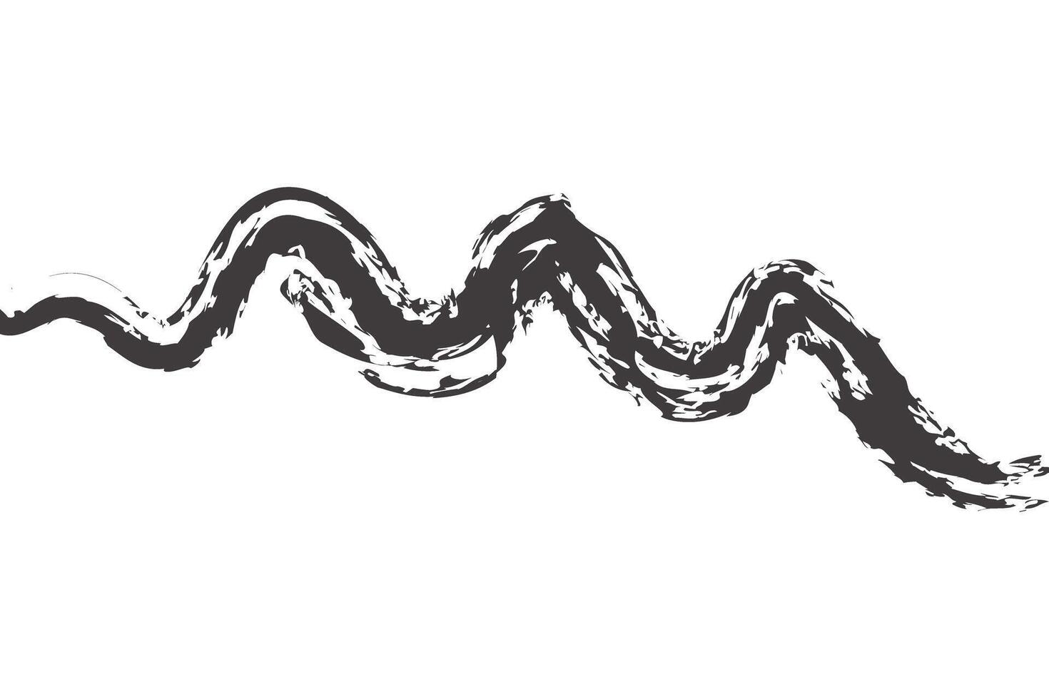 simple abstract black color paint brush swatch wavy line pattern perfect for background wallpaper vector