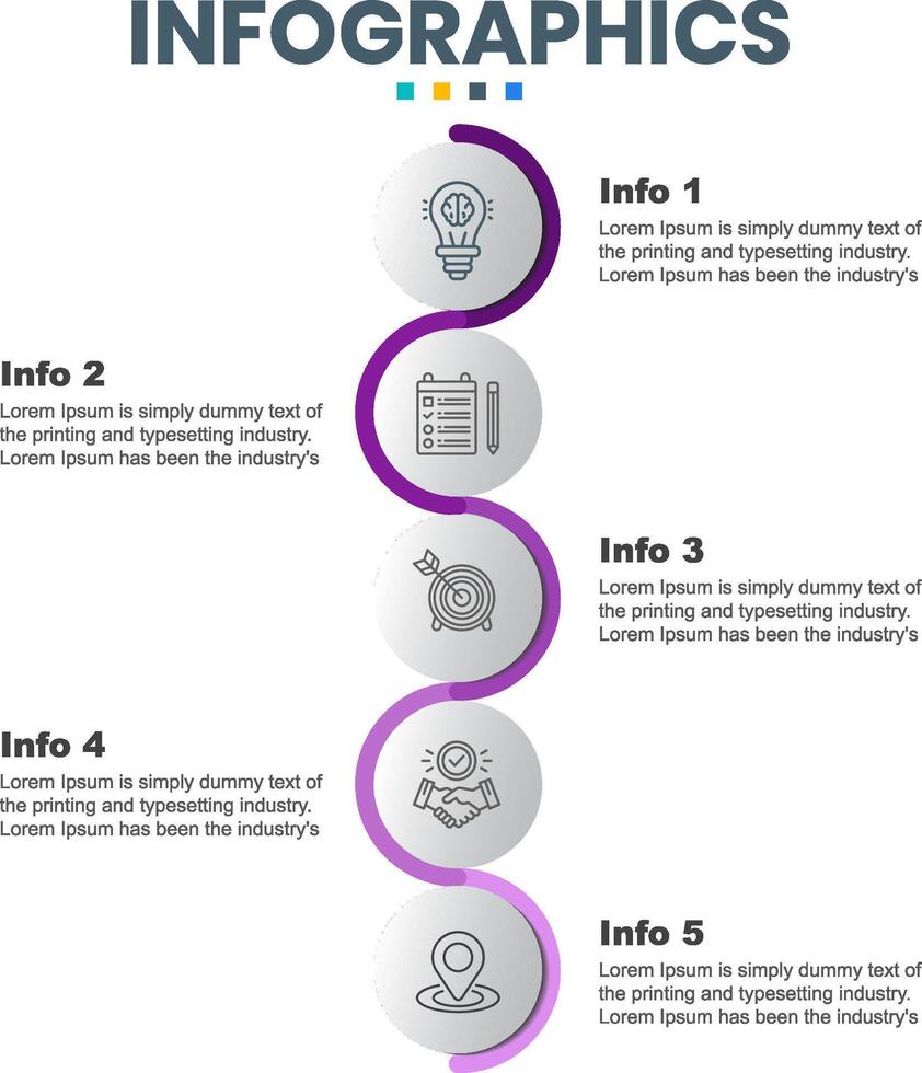 Infographics Five-step Business presentation Design for mapping business health and growth vector