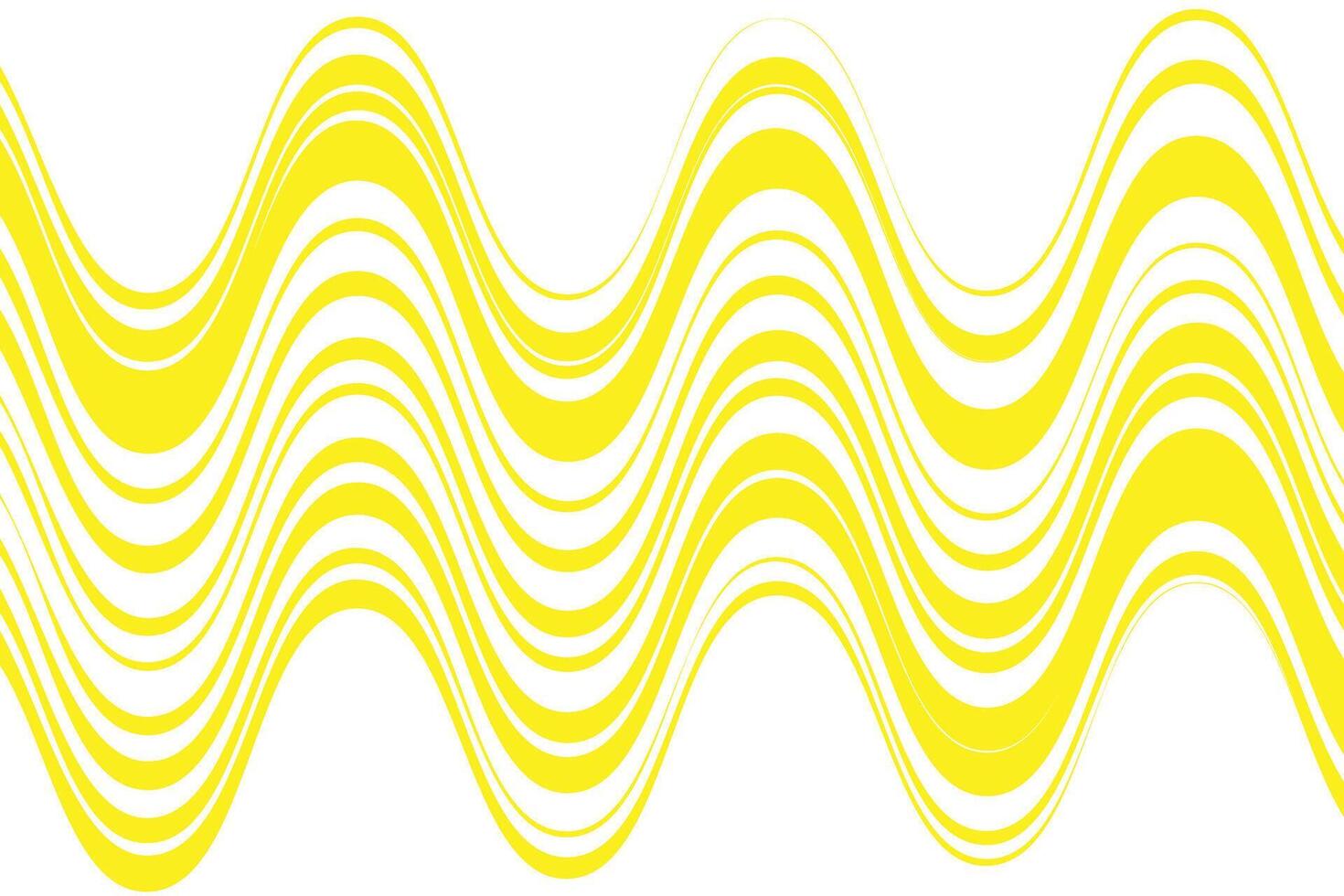 simple abstract light yellow color wavy thin to thick line pattern yellow wavy lines optical illusion on white surface vector
