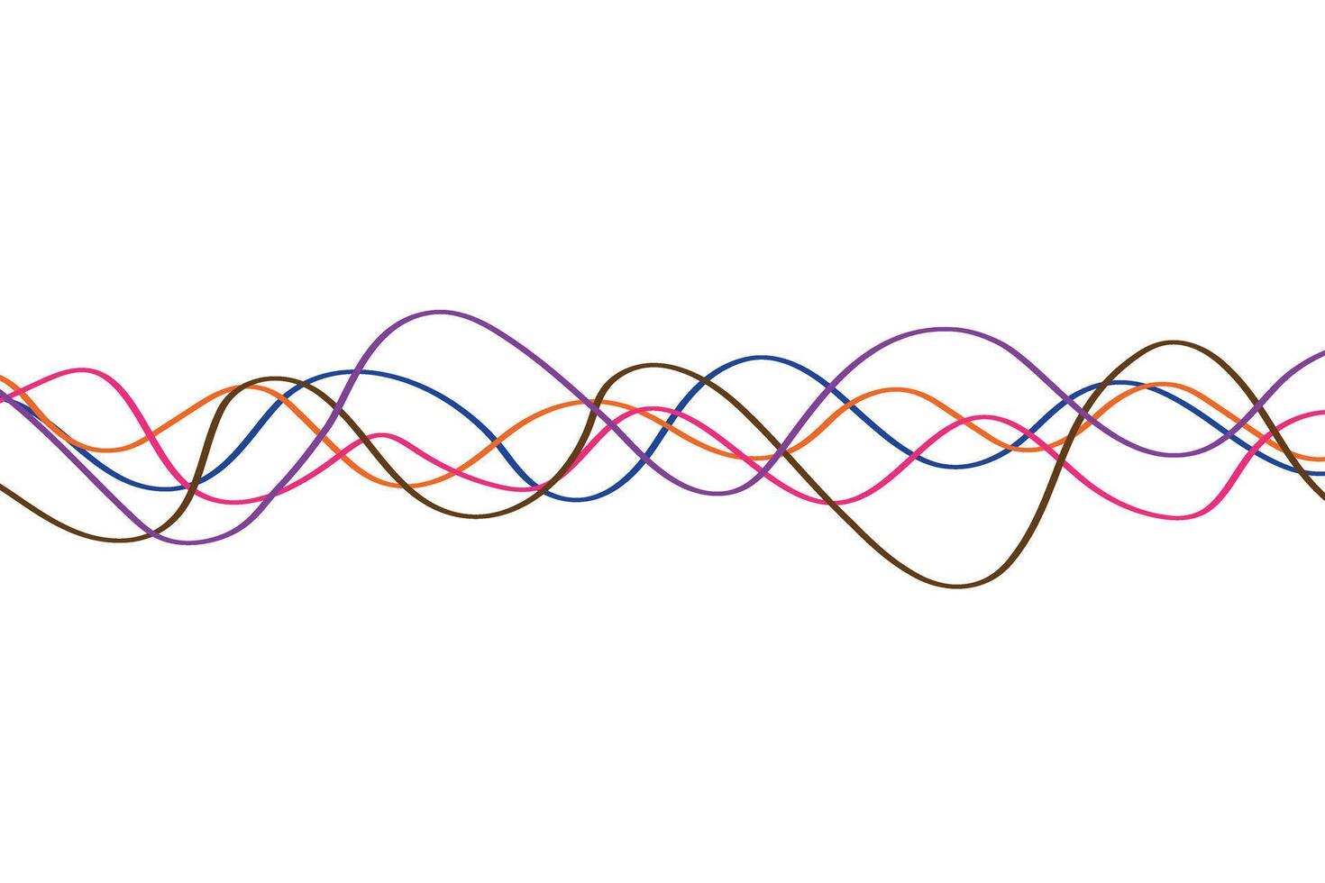 simple colorful wavy line pattern intertwined colorful wavy lines for data representation vector