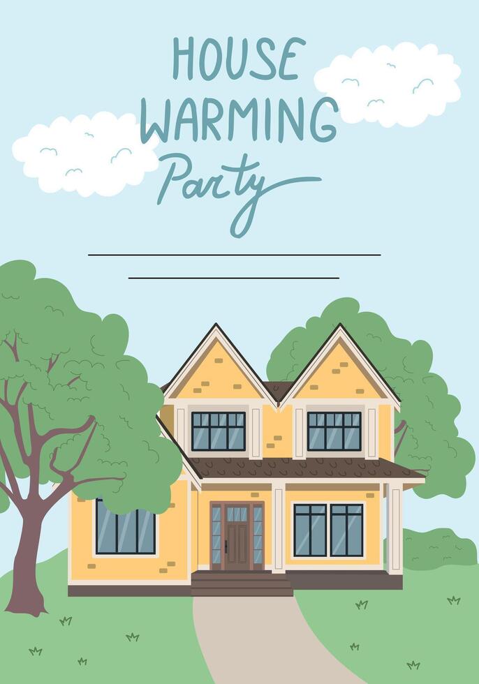 House warming party invitation design vector