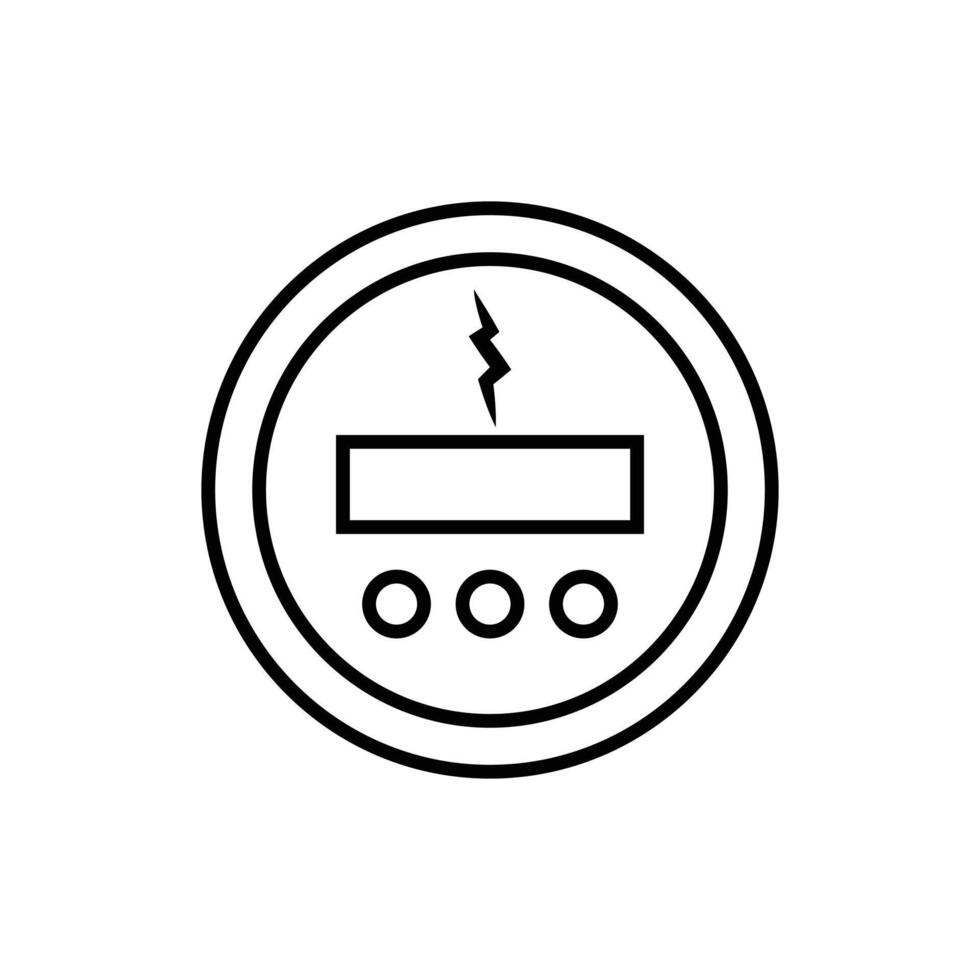 Kwh Metering Icon Outline Line Style vector
