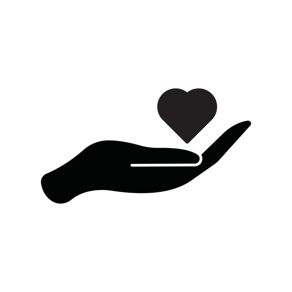 Heart in hand icon design vector