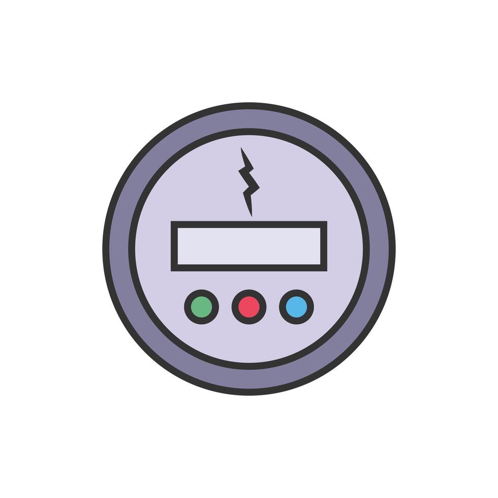Flat Kwh Metering Icon Colorful vector