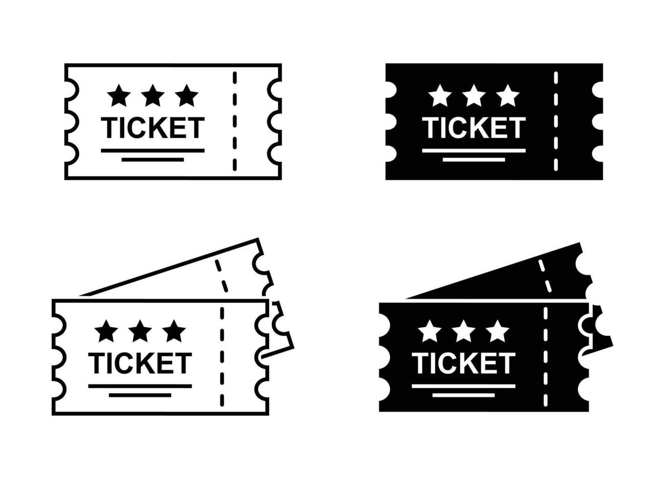 Modern ticket icon set vector