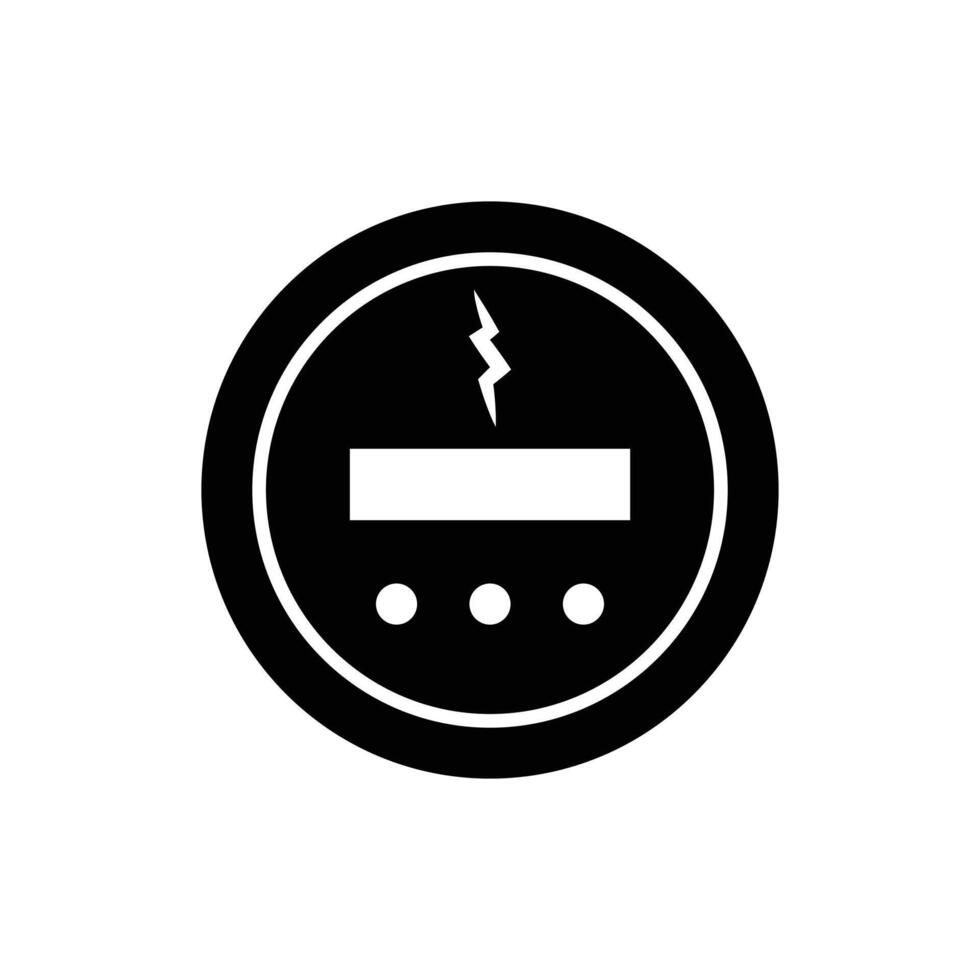 Black Kwh Metering Icon Simple Design vector