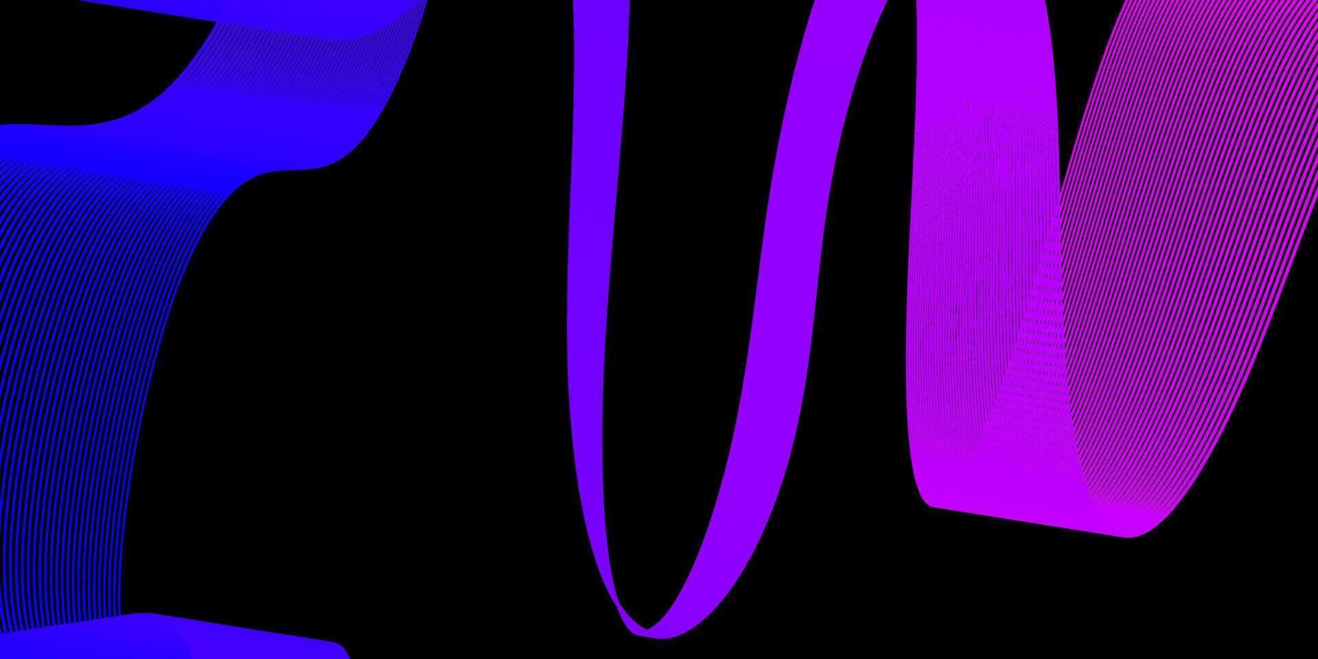 Abstract Neon Lines on Black Background vector