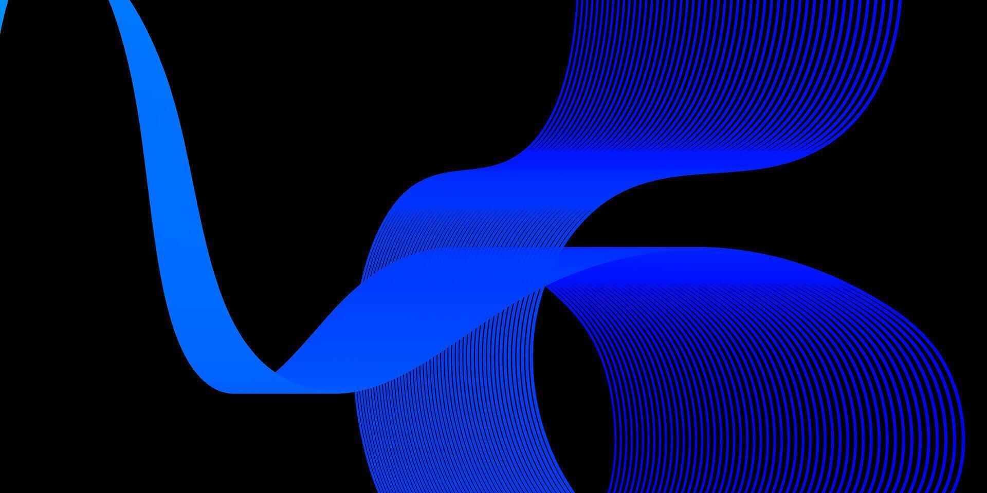 Abstract Ribbon Lines on Black Background vector