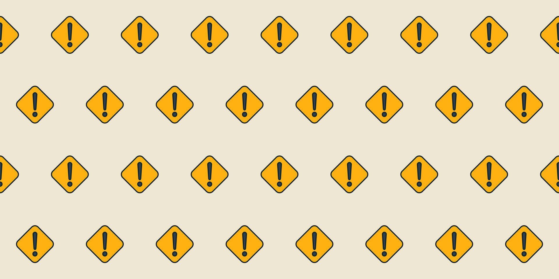 Warning signs arranged in a repetitive pattern vector