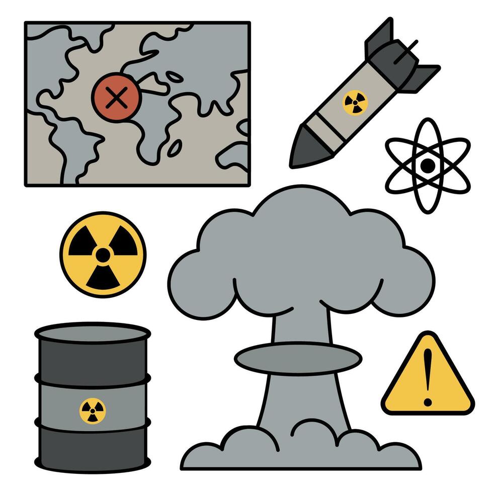 Nuclear symbols of global threats vector