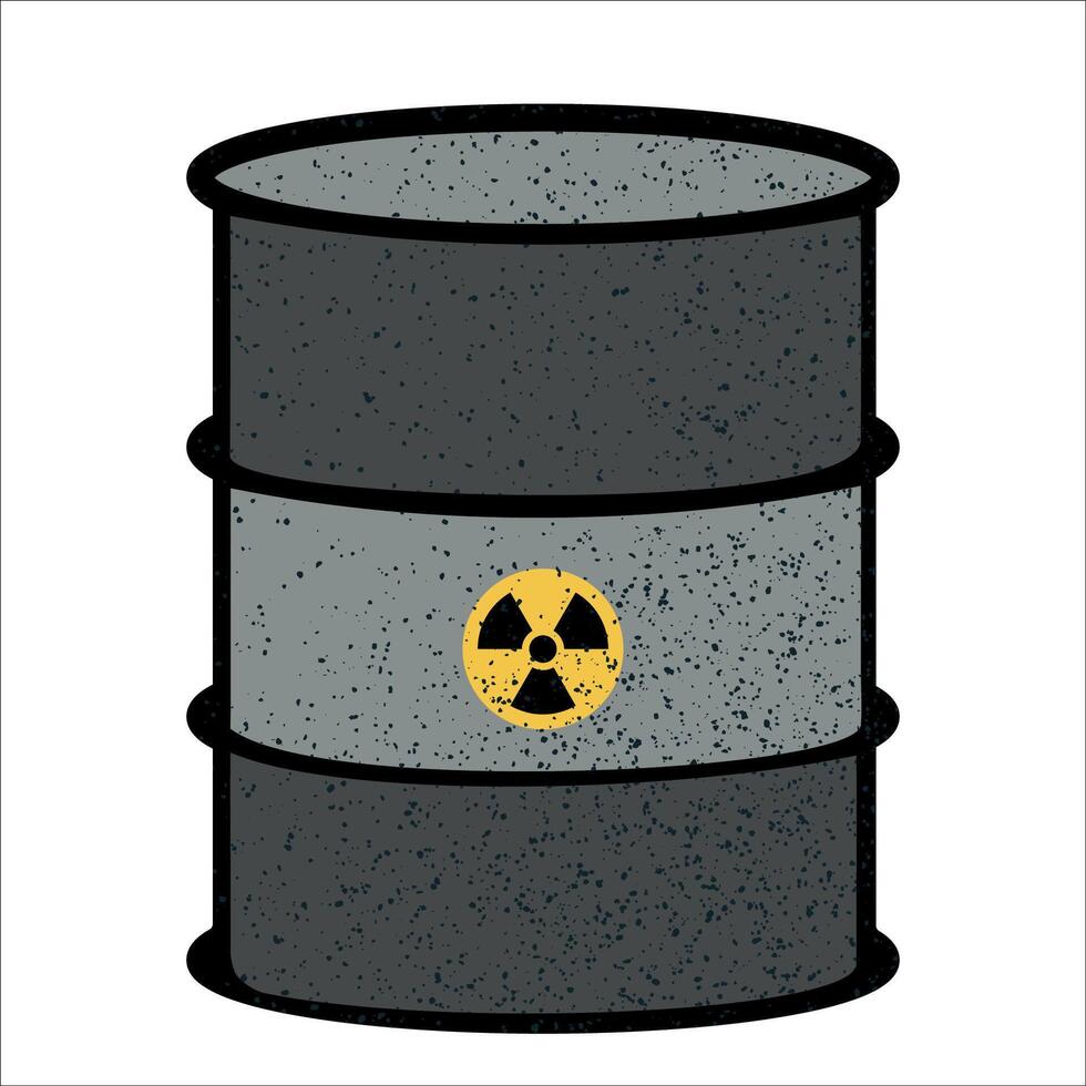 Nuclear waste barrel with radioactive symbol vector