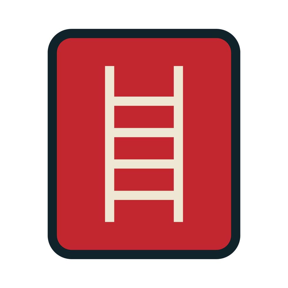 Ladder safety sign at construction site vector