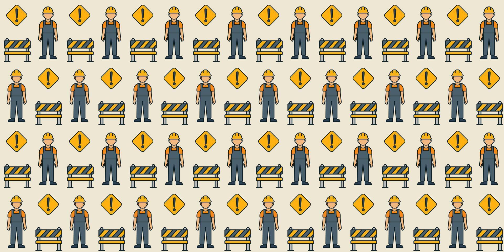 Construction workers and signs design vector