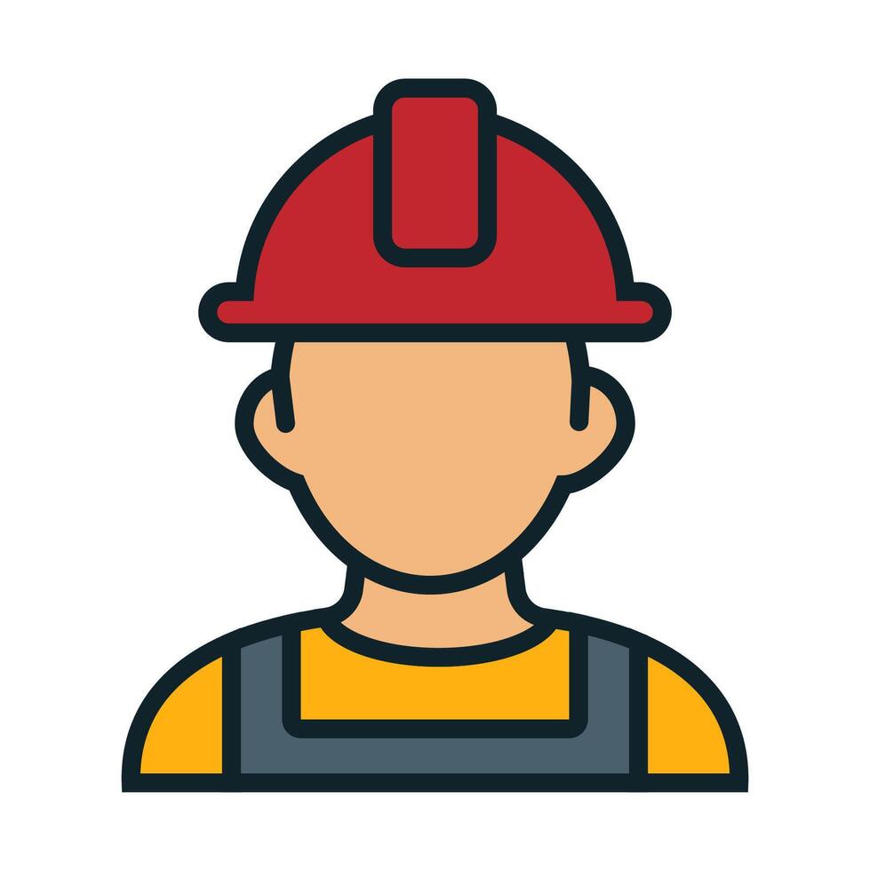 Construction worker in safety gear at a site vector