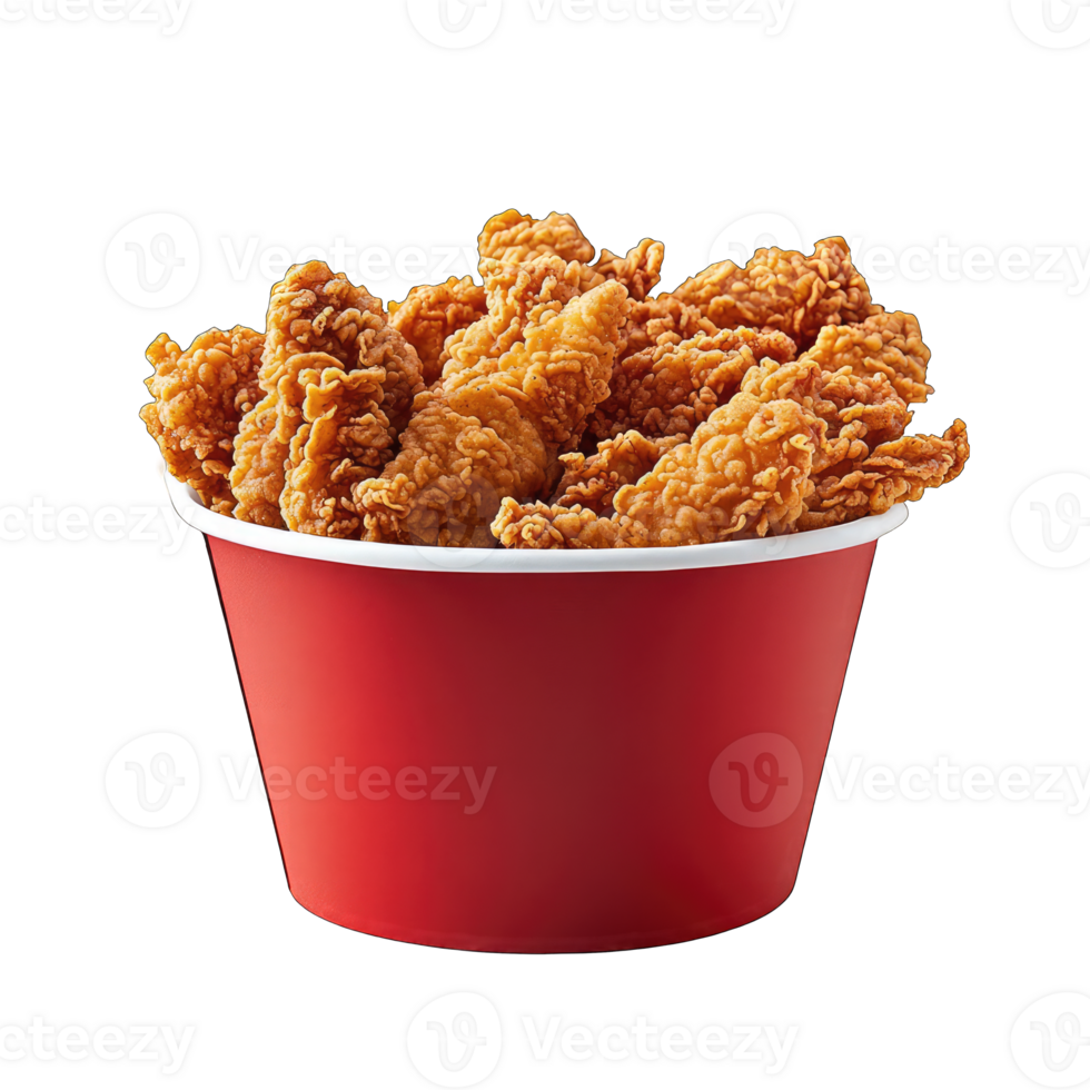 A red cup filled with fried chicken png