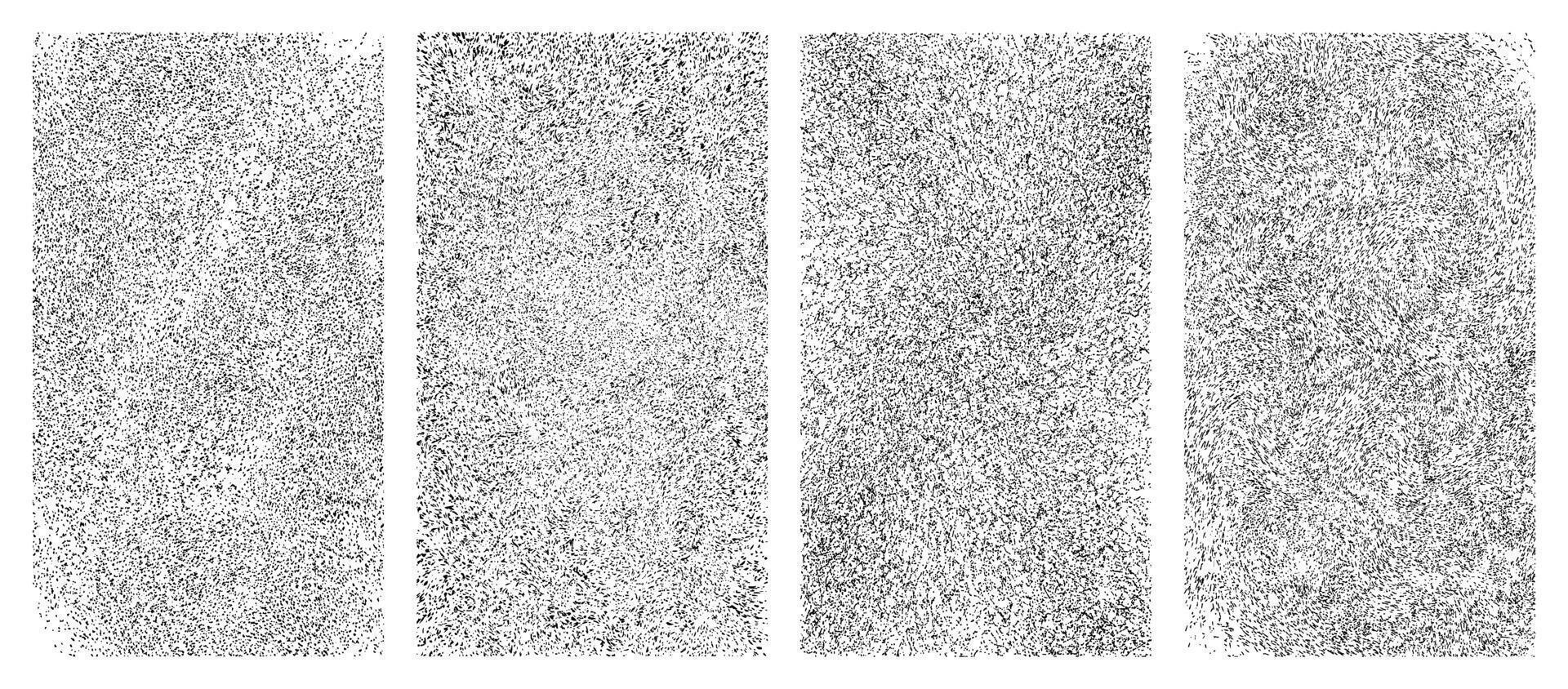Grain noise texture set hand drawn ink dot patterns retro rough surface overlay pack on transparent background abstract halftone textures isolated for design vector
