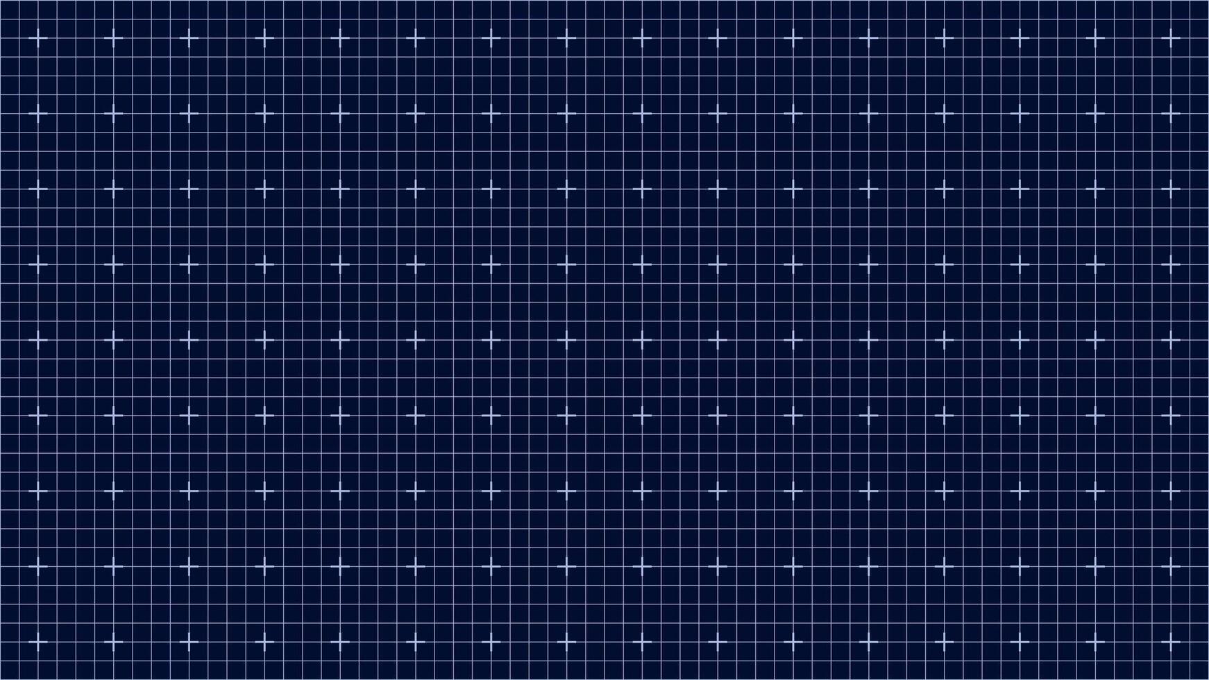 Dark blue grid with higher density of plus signs, precise technical pattern, symmetrical layout ideal for blueprint backgrounds, digital design templates, or engineering technology presentations vector