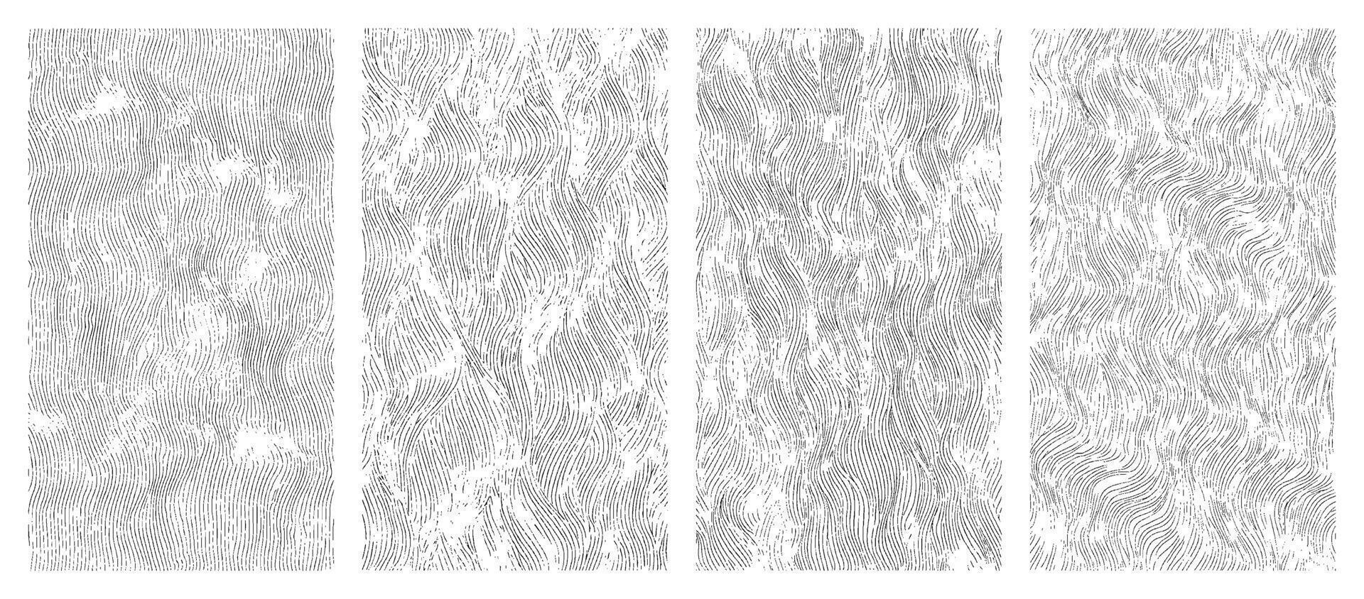 linear texture set on transparent background featuring soft flowing wavy lines, topographic contour inspired pattern for minimal modern abstract design and technical mapping aesthetics vector