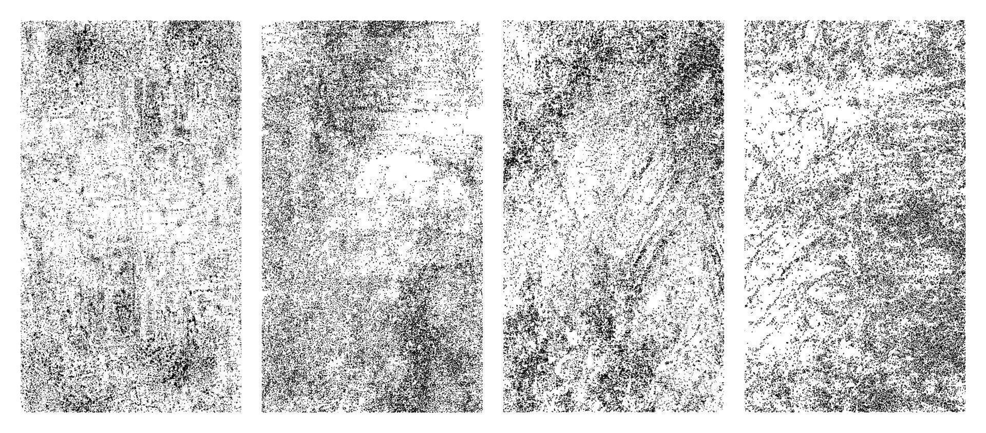 Grunge dust texture set on transparent background isolated overlay design distressed rough surface noise effect scratch elements pack editable monochrome vintage grungy backdrop vector