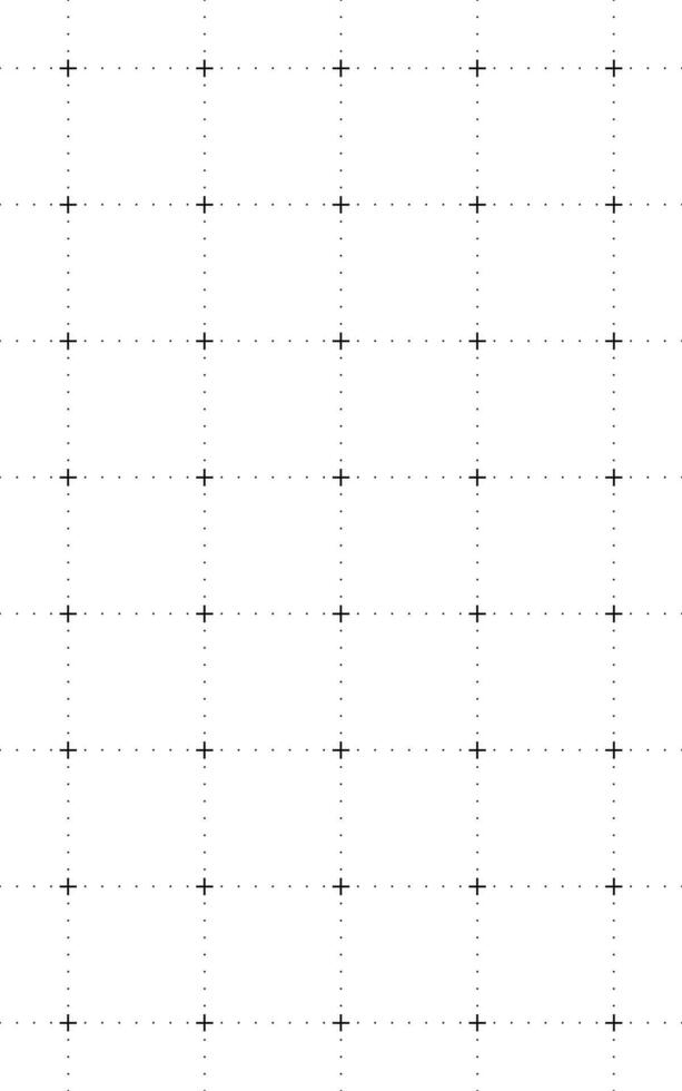 Minimal white background with black crosshairs and dotted grid lines, clean abstract layout for technical drawing, measurement, mapping, interface, blueprint, and modern digital design use. vector