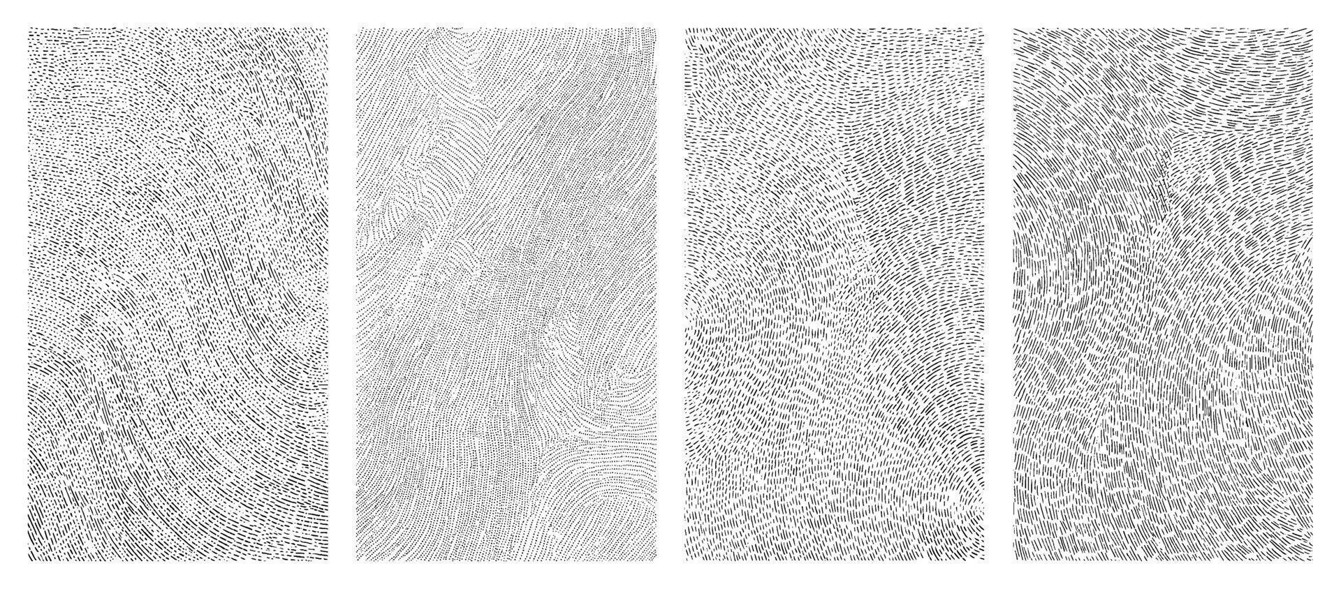 dotted pattern texture set on transparent background with motion swirl effect, abstract radial lines, topographic inspired halftone look, high contrast minimal digital mapping design vector
