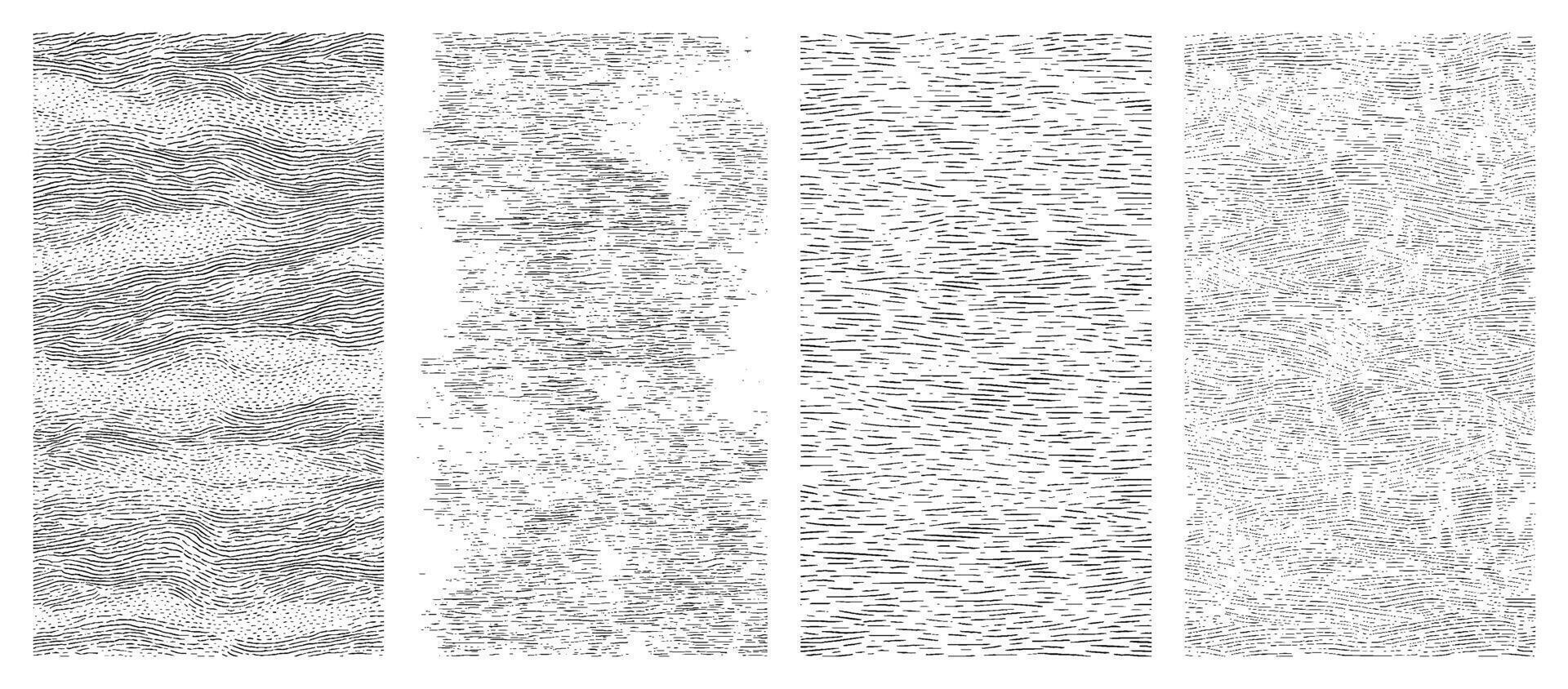abstract wavy line pattern Minimal texture set hand drawn black contour background design on transparent backdrop for fabric wallpaper surface textile wrapping paper packaging vector