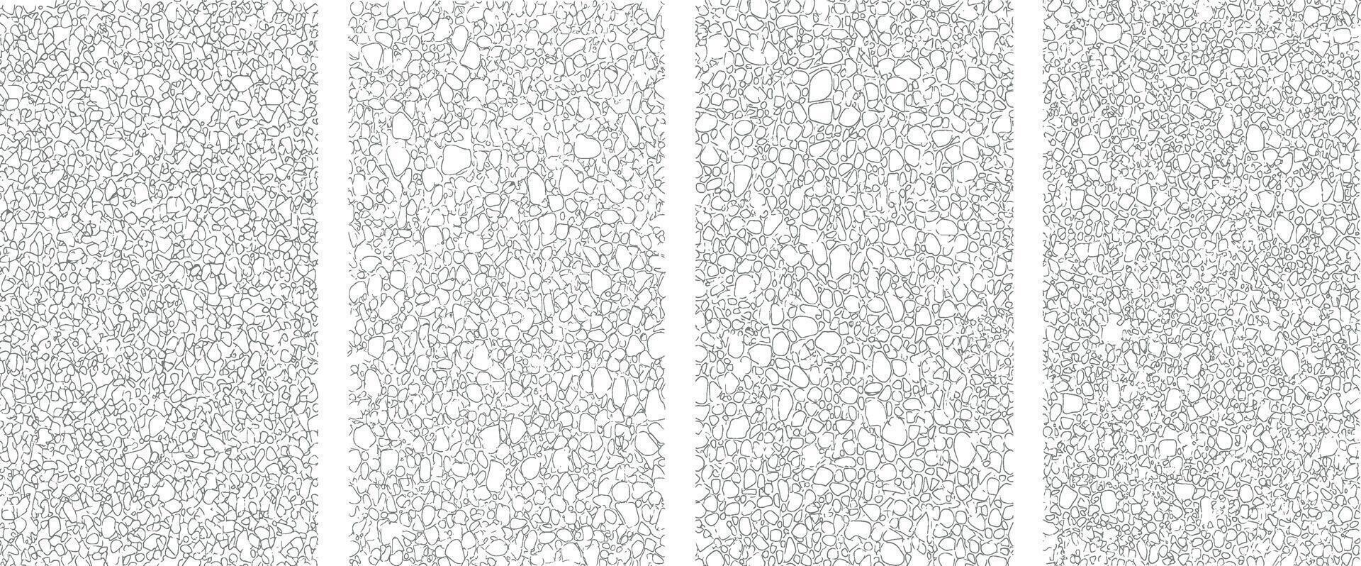 hand drawn cell stone structure texture with irregular pebble shapes, organic Minimal pattern design element isolated on transparent background for abstract backgrounds vector