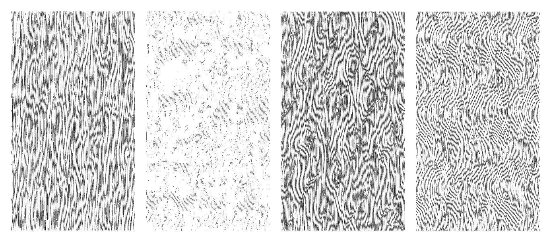 Curved line pattern elements on transparent background Minimal wavy abstract motion distortion decorative design retro modern style editable black white texture pack vector
