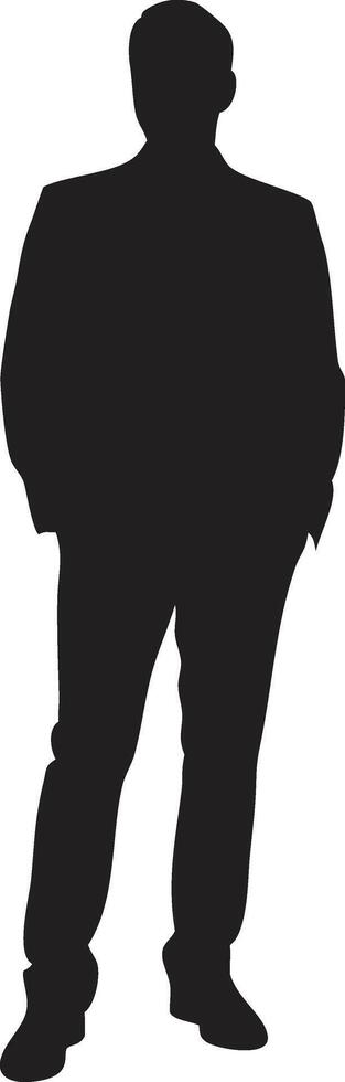A simple silhouette of a man in a suit standing silhouette vector