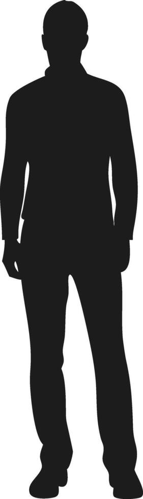 Standing male figure silhouette in casual attire vector