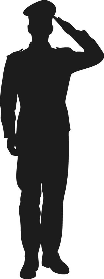 Military officer saluting silhouette a strong and powerful silhouette image vector