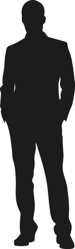 Businessman silhouette standing with hands in pockets vector