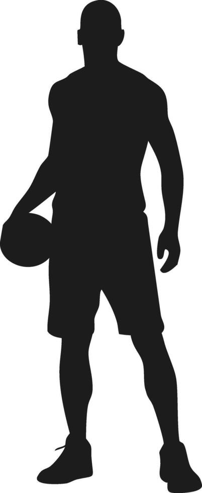 Athletic male basketball player silhouette in action pose vector