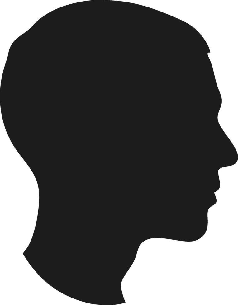 Profile view male head silhouette in simple style vector