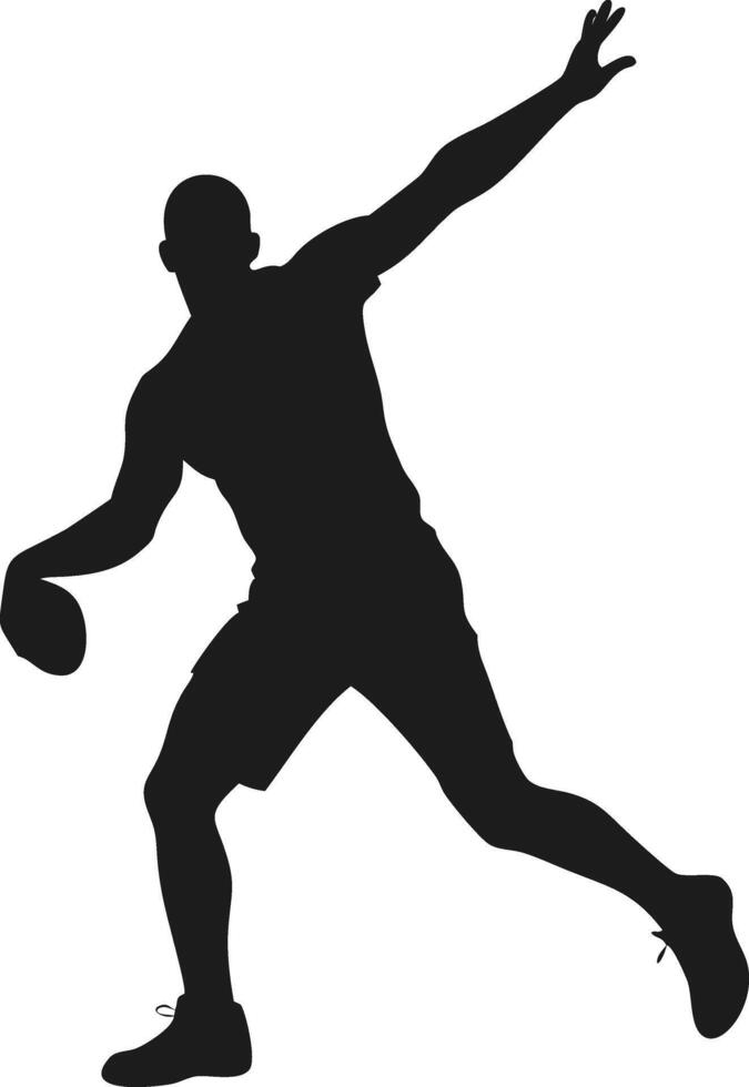 Dynamic athlete throwing discus silhouette image vector