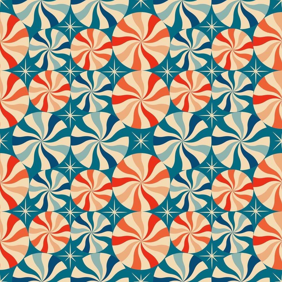 Blue and Red Christmas New Year seamless pattern with sweets vector