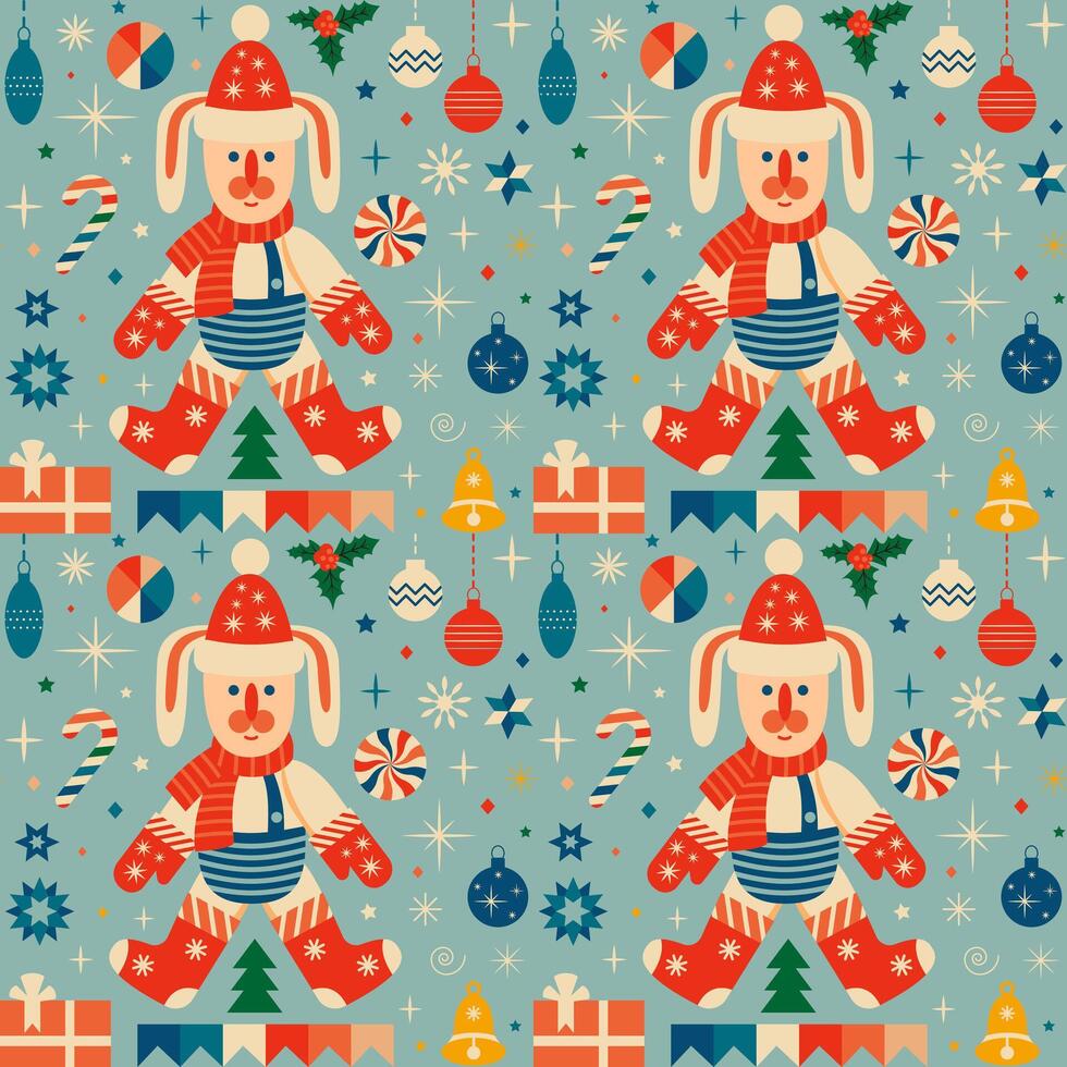 Colorful holiday clown pattern vector