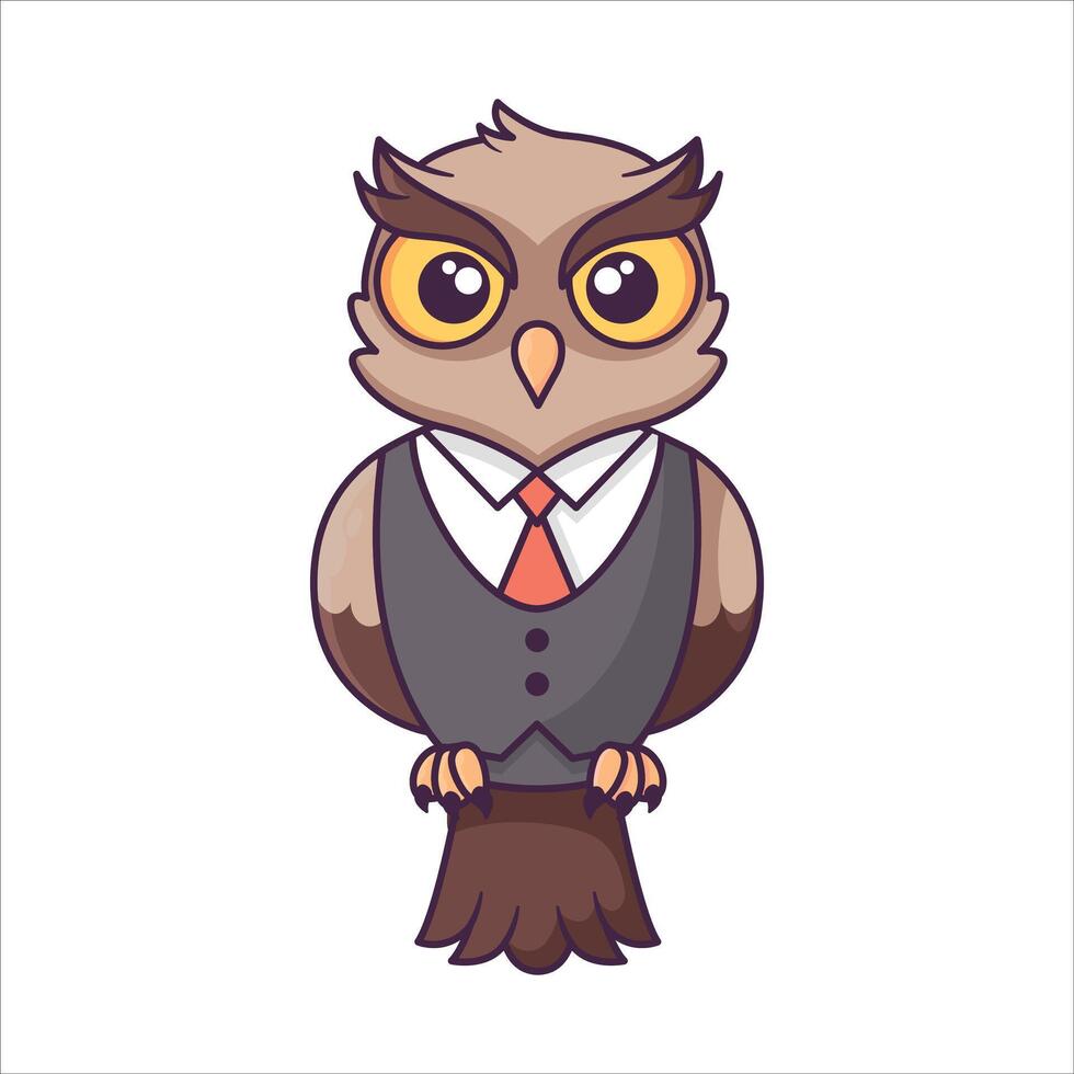 an owl wearing a suit and tie vector