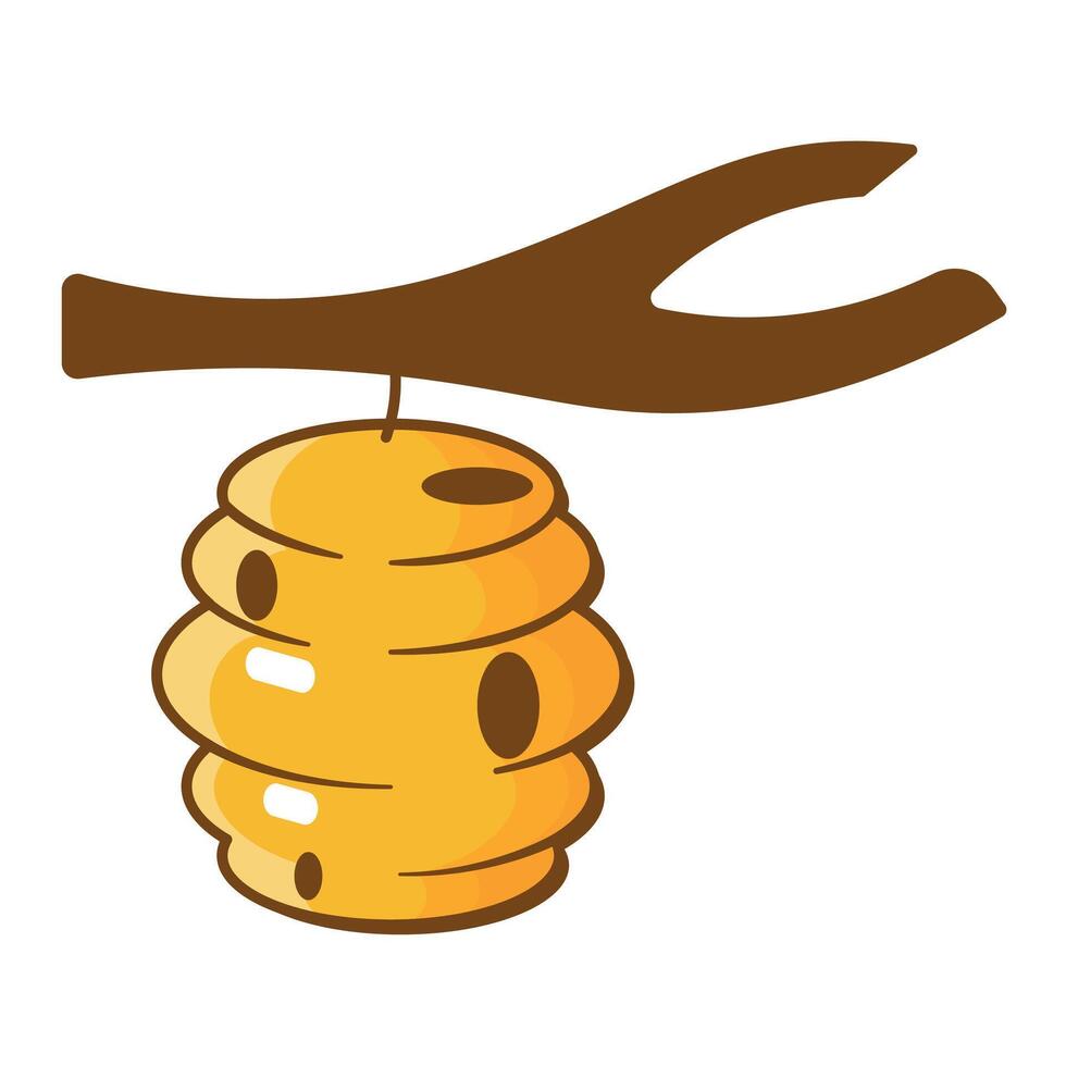 honeycomb icon with honeycomb and honey on a white background, vector