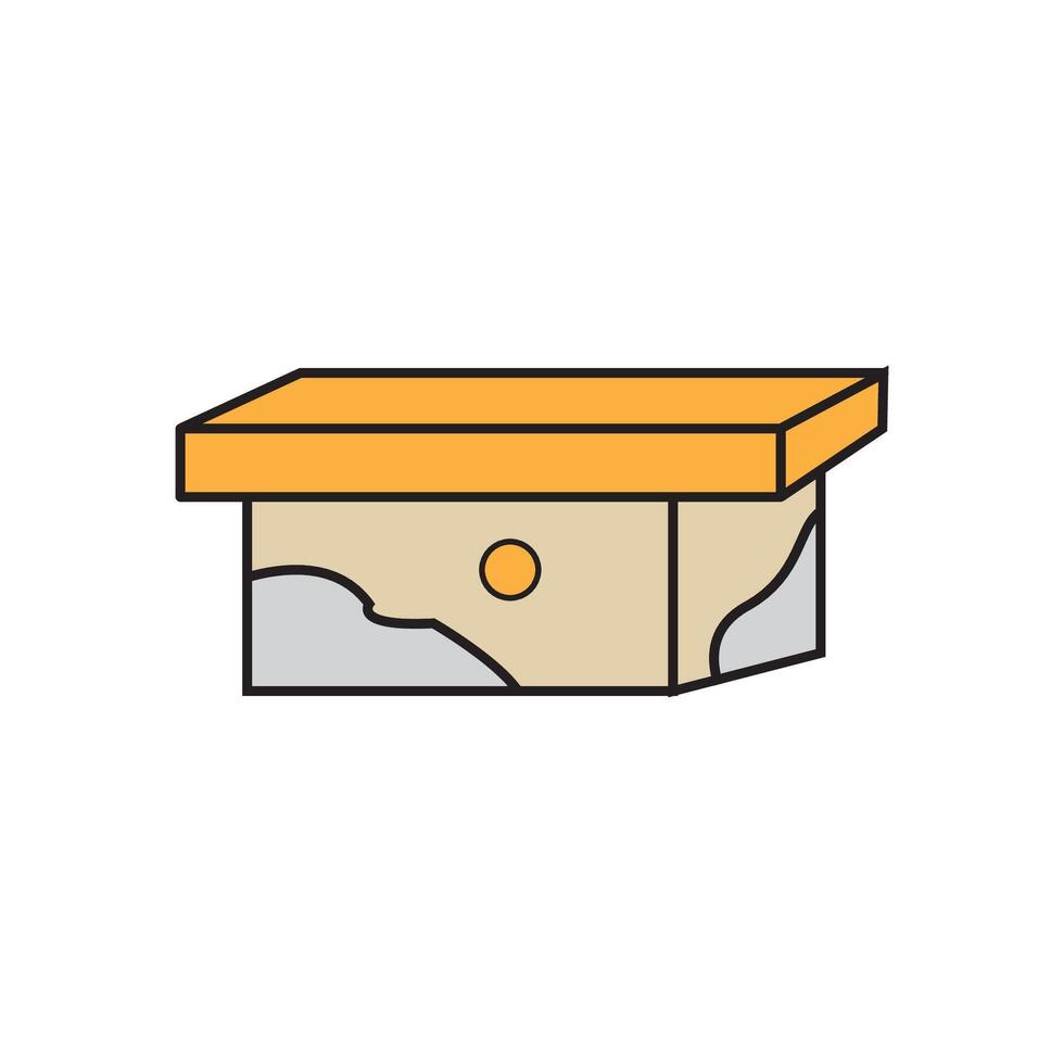 a box with a lid on it on a white background vector
