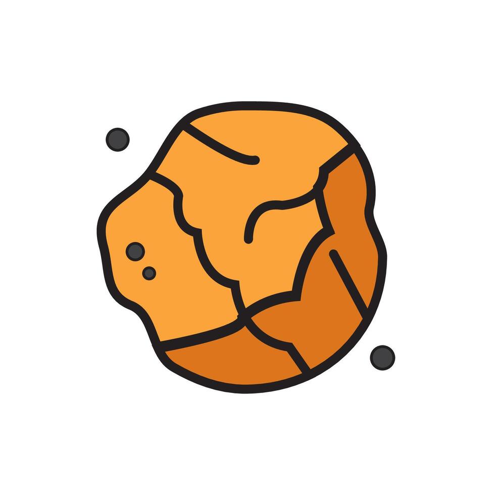 an orange rock with a dot on it vector