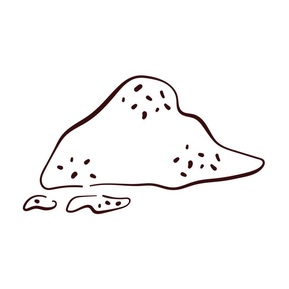 Ground cinnamon in line art style isolated on a white background. vector