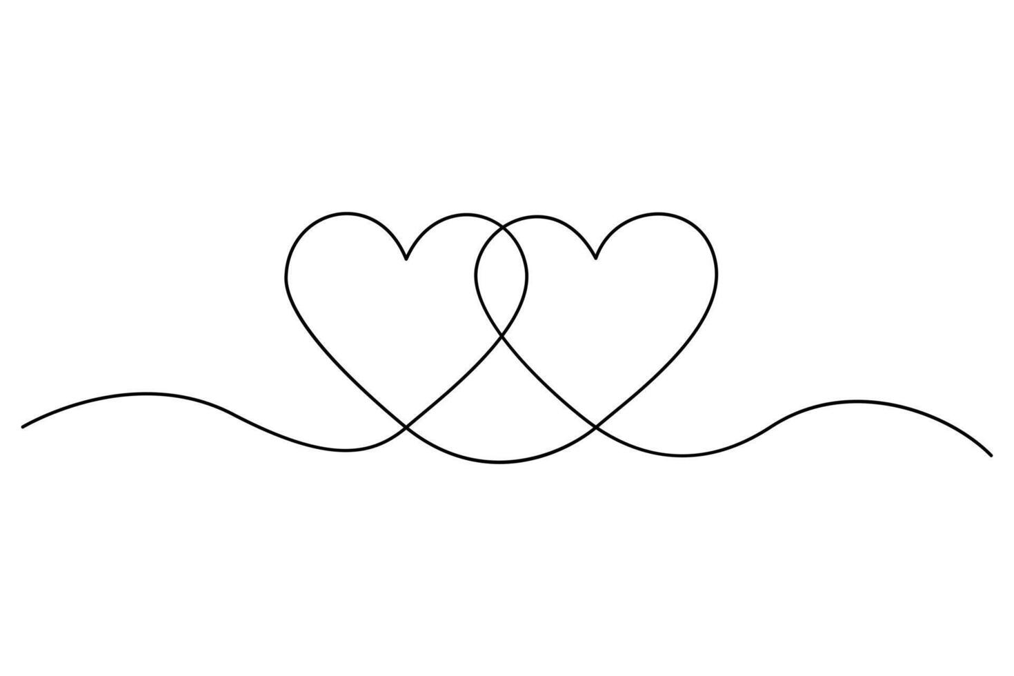 Minimal heart drawing in continuous line art style vector