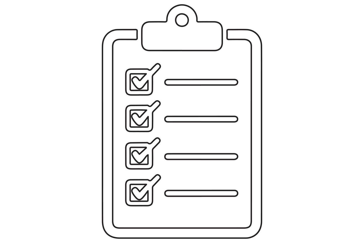 Clipboard icon checklist outline for work task and project management vector