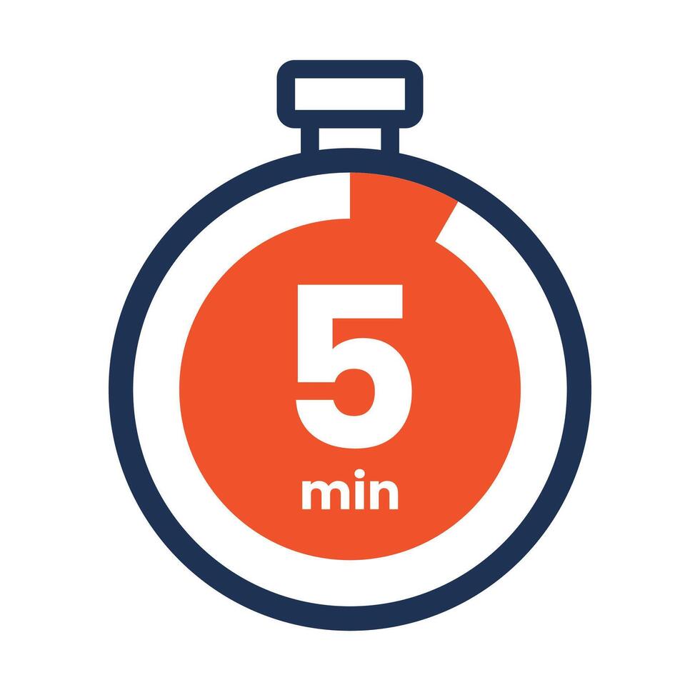 5 minute stopwatch icon vector